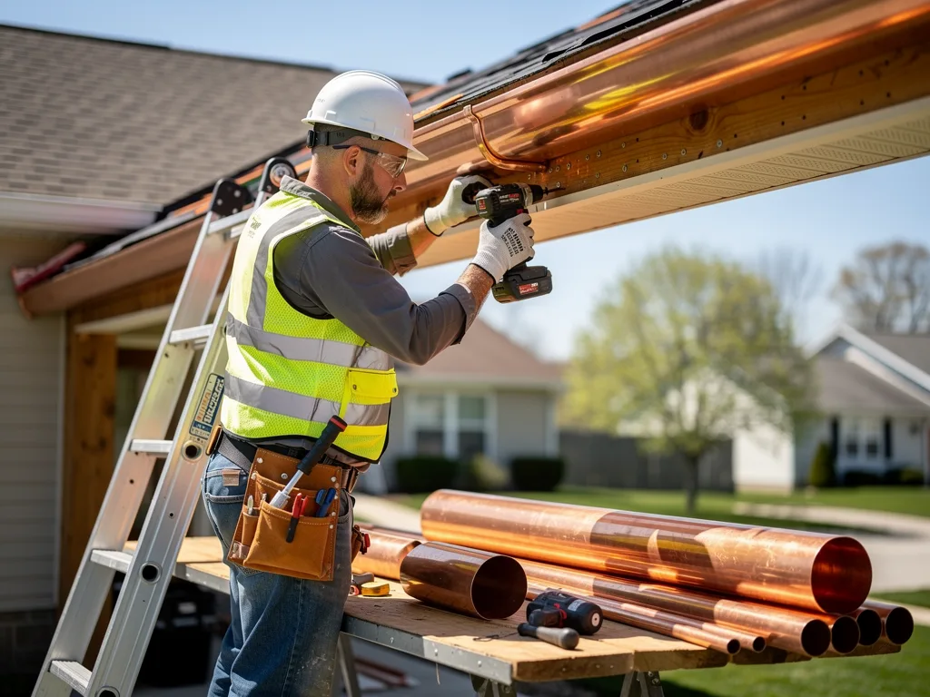 Copper Gutter Installation